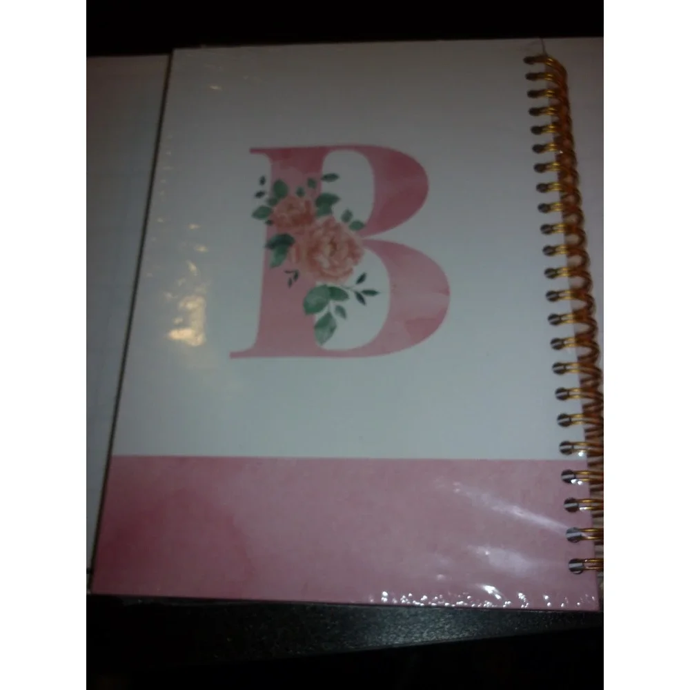 NEW B Personalized‎ Spiral Hard-Bound Notebook / Planner Alphabet Pink Innitial